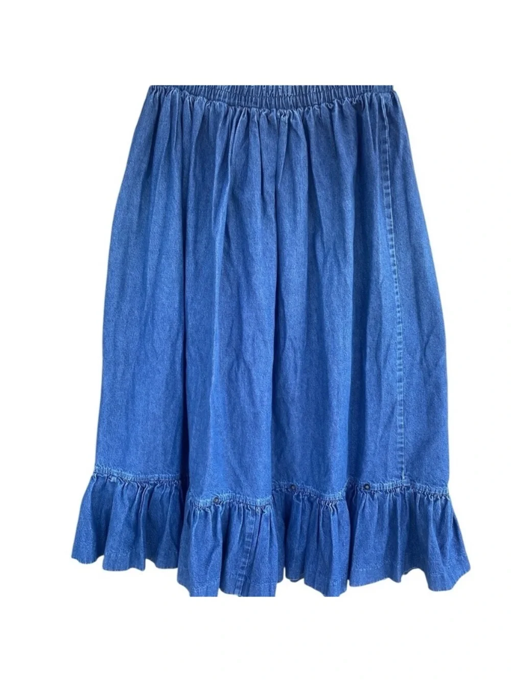 River Ridge Trading Company Long Denim Maxi Skirt Western Boho Vintage